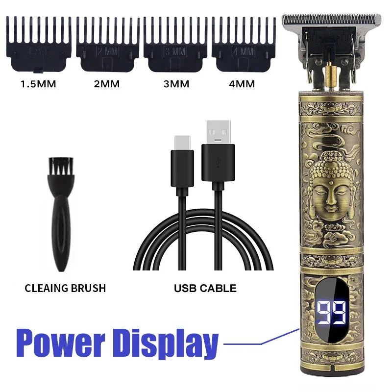 Electric Vintage Shaver Barber Cordless Hair Cutting Machine USB Charging Hair Trimmer Portable Hair Clipper Suitable For Men