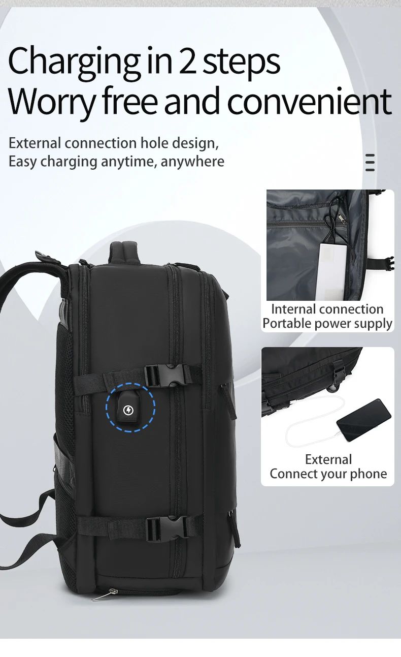Large Travel Backpack Carry On Backpack Hiking Backpack Waterproof Outdoor Sports Rucksack Casual Daypack, School Bag