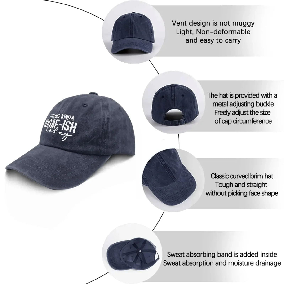 Feeling Kinda Idgaf Today Trucker Hat Womens Men Sun Hats Baseball Caps Gifts for Man Sports Outdoor