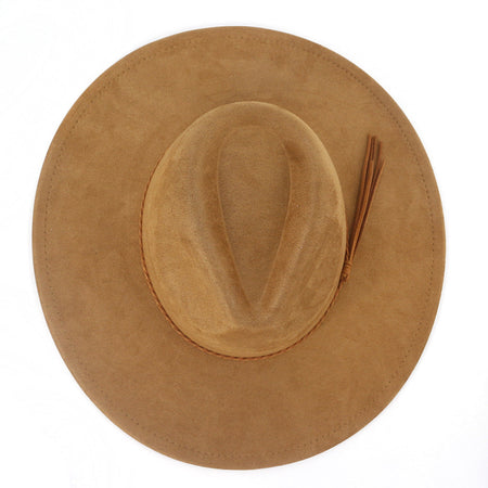 Suede Top Hat 9.5cm Wide Brim Fedora Hat Men Women Autumn Winter Felt Jazz Hats Classic Church Fedoras Chapeau Sombrero Mujer