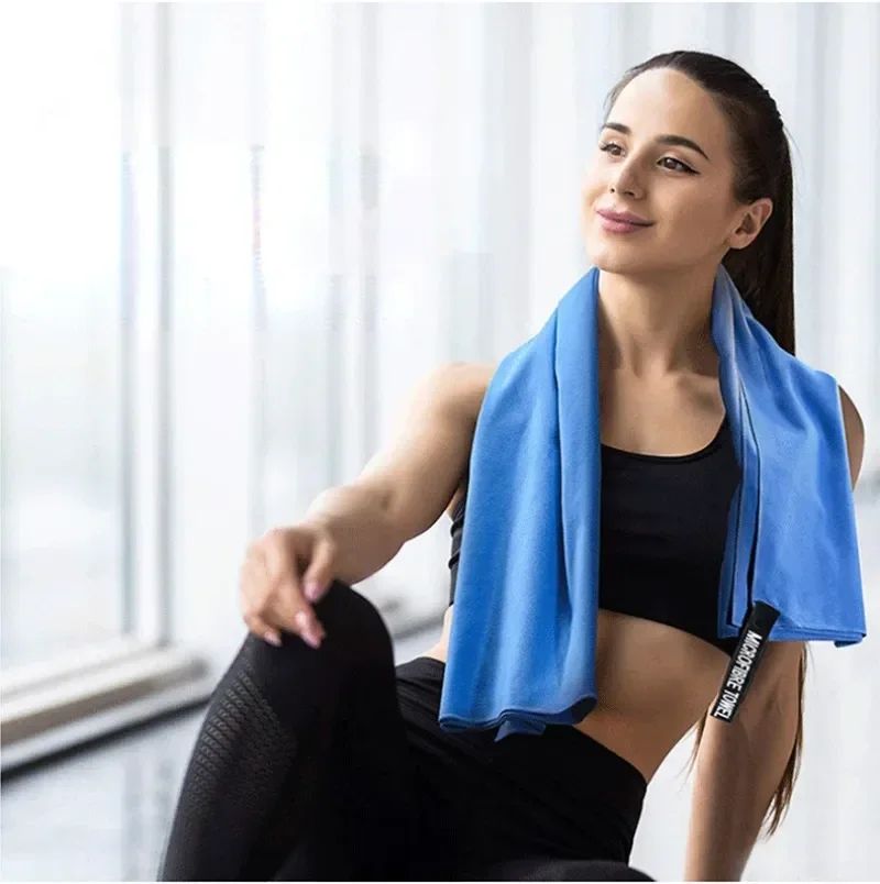 Quick-Drying Sports Towel 40x80CM Blue Grey Green Gym Fitness Camping Running Beach Washcloth Towels With Storage Bag