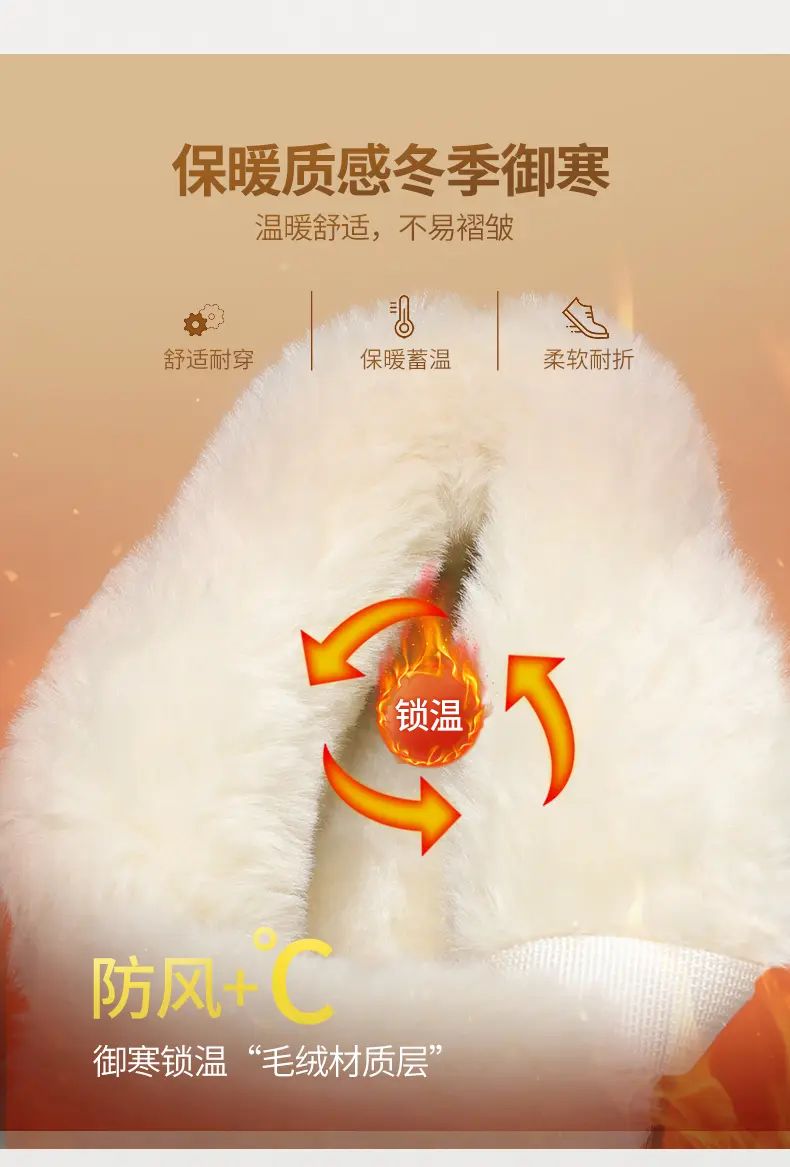 Warm Snow Boots 2025 Men's Fashion Plush Warm Comfortable Anti Slip Thick Sole Cotton Shoes Outdoor Vacation Casual Shoes