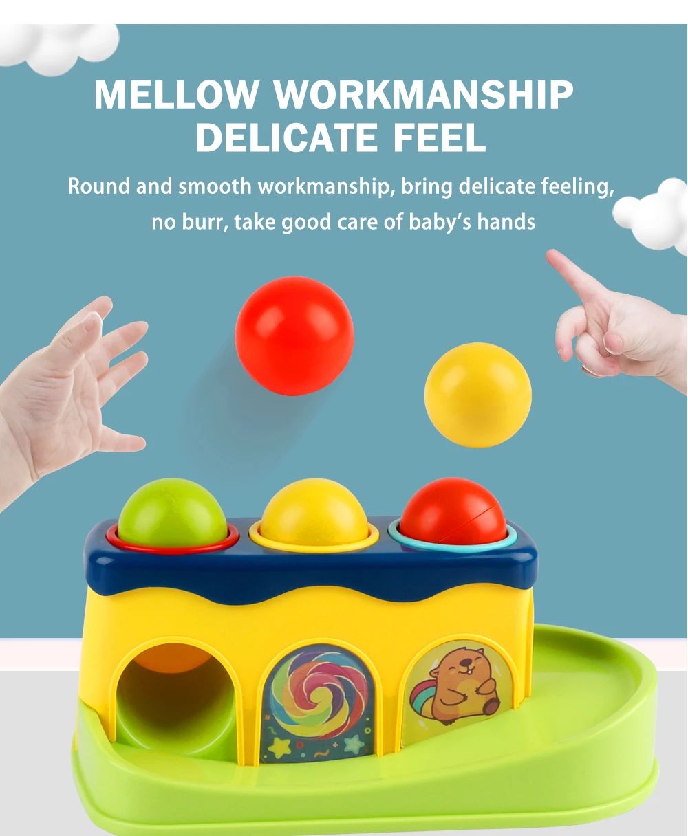 Engaging Pop-Up Hammer Toy for Babies Educational Stacking Balls Game Toys Gifts for Children's Preschool Fun for Boys Girls
