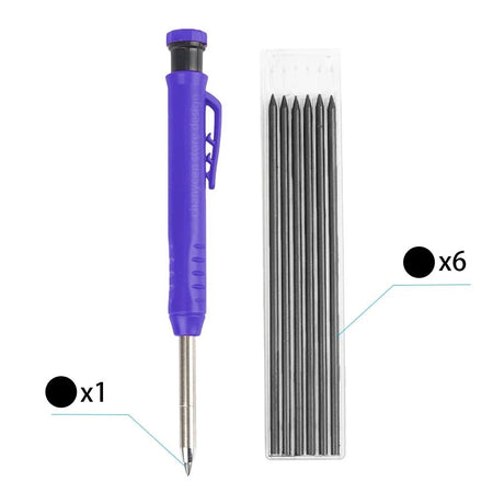 3Colors Refill 2.8mm Solid Carpenter Pencil Set Mechanical Pencil Cap Carpentry Marking Scriber Construction Woodworking Tools