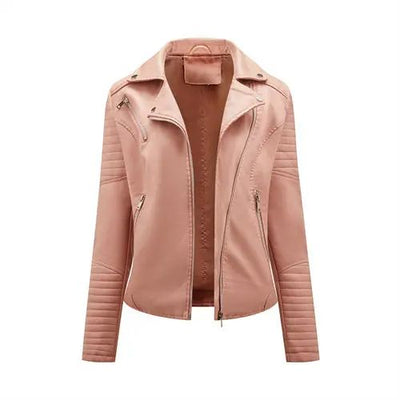 Black Women Faux Leather Jacket Spring Autumn Zipper Casual Pu Coat Female Biker Outerwear Ladies Clothes S-XXXL