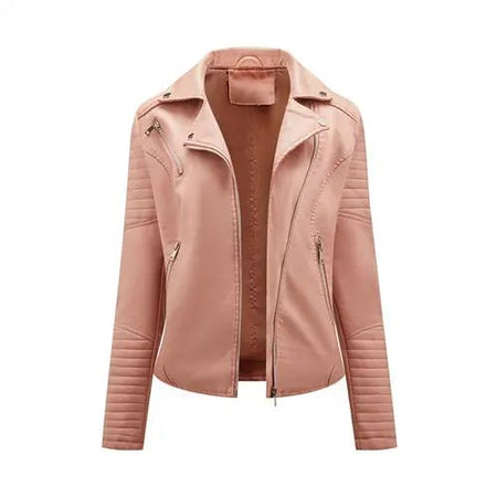 Black Women Faux Leather Jacket Spring Autumn Zipper Casual Pu Coat Female Biker Outerwear Ladies Clothes S-XXXL