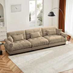 Velvet Modular Sectional Sofa Couch with Armrest And Pillows Large Comfy Living Room Furniture 94 Inch