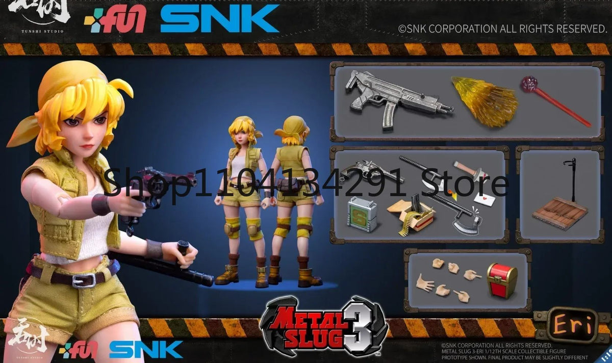 Original SNK Metal Slug Action Figure Toys Fio and Alice Sisters 1/12 Scale Collectible ERI006 ERI007Toy Model Action Figure