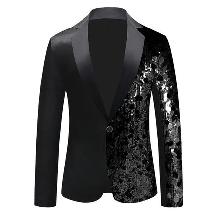 New Men Luxury Sequin Suit Jacket Silver / Gold Fashion Singer Bar KTV Dance Party Stage Performance Dress Blazers Coats