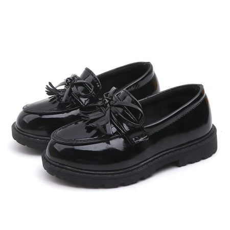 Children Tassel Princess Shoes School Party Wedding Dress Mary Jane PU Leather Shoes Girls Breathable Anti-skid Slip on Shoes