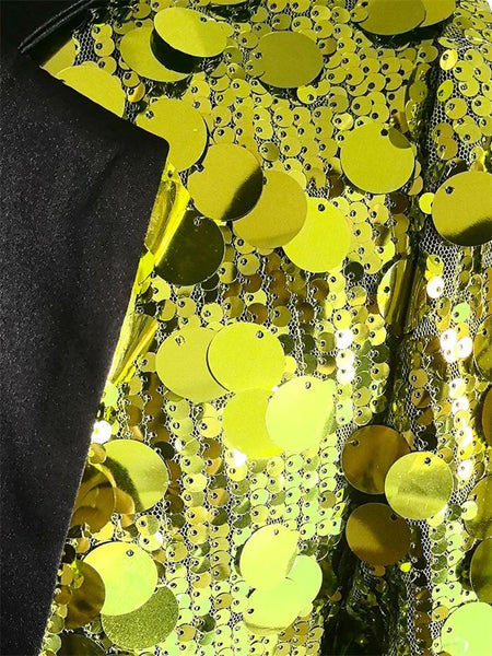 New Men Luxury Sequin Suit Jacket Silver / Gold Fashion Singer Bar KTV Dance Party Stage Performance Dress Blazers Coats