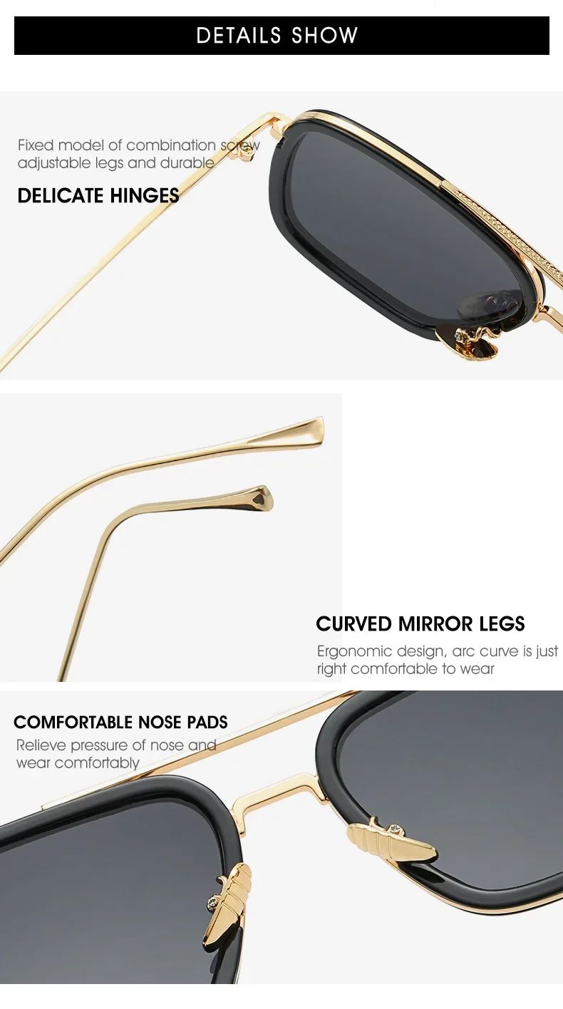 High Quality Iron Man Tony Stark Fishing Sunglasses Square Outdoor Sport Fishing Glasses Men Spider Eyewear Sports Sun Glasses