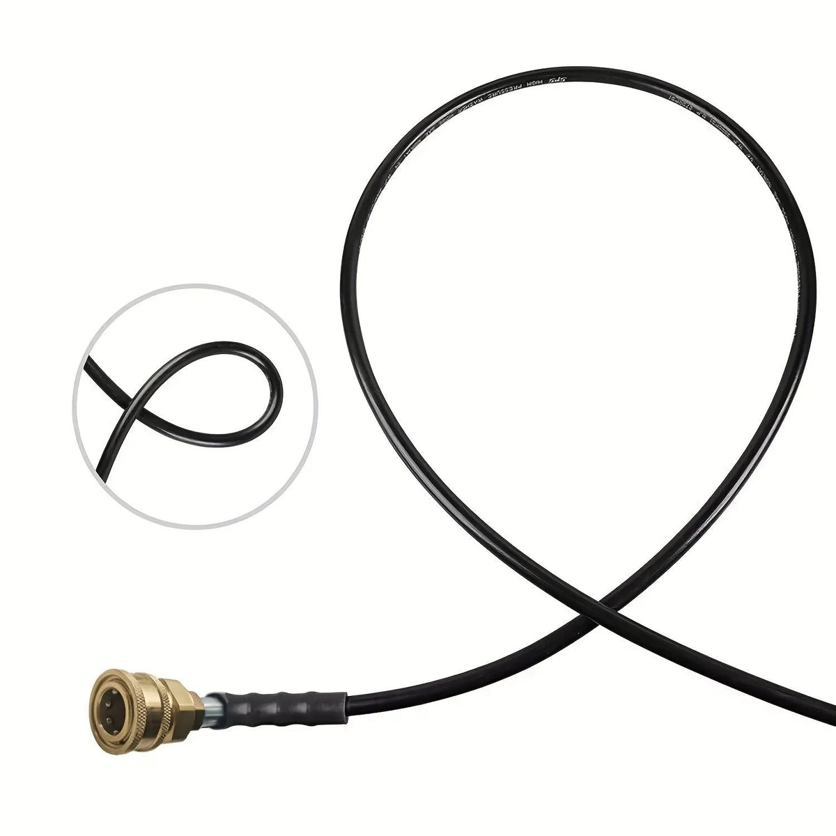 High Pressure Washer Hose 50FT 3/8" QC Power Washer Extension Tube, Kink Resistant High Tensile Wire Braided, 1600PSI Power