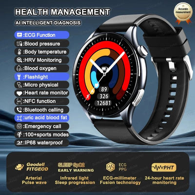 XIAOMI 704505 New ECG+PPG Smartwatch Precise Uric Acid Blood Lipids Pressure Body Analysis Smart Watch Men BT Call NFC Watches