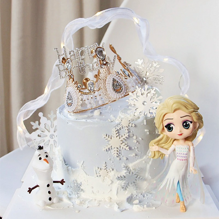 Disney Frozen Elsa Anna Princess Action Figure Cute Cartoon Model Dolls Collection Kids Toys Cake Decoration Room Ornaments Gift