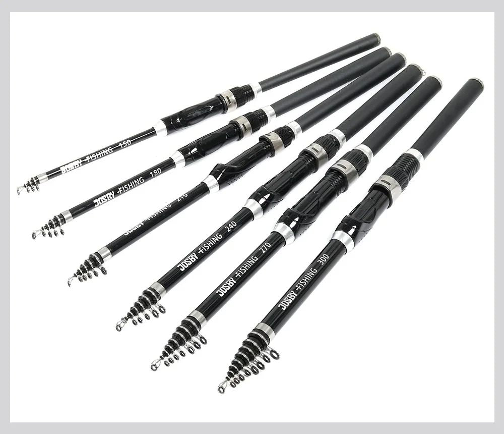 Ultra Durable Telescopic Rock Fishing Rod Spinning Carbon Fiber Pesca Carp Feeder Pole 1.5-3.0M Portable Travel Mini Fish Tackle
