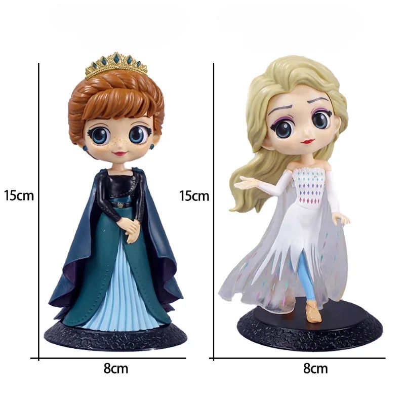 Disney Frozen Elsa Anna Princess Action Figure Cute Cartoon Model Dolls Collection Kids Toys Cake Decoration Room Ornaments Gift