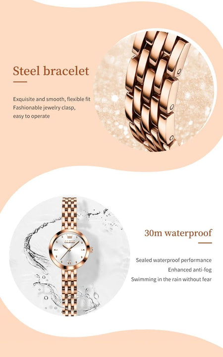 OLEVS 9992 Luxury Women's Watches Elegant Luxury Gold Watch for Women Quartz Waterproof Wristwatches Ladies Relojes Para Mujer