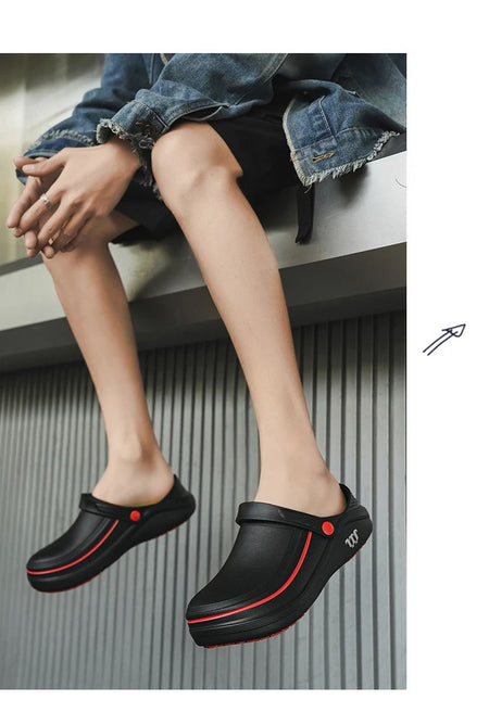 A Pair of Men's Casual Shoes, Waterproof and Oil-Proof, Low-Top Non-Slip Chef Shoes, Wear-Resistant and Non-Slip Men's Shoes