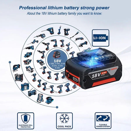 Original100% Bosch 18V battery, wireless power tool lithium battery, BAT609BAT610G BAT618BAT620BAT622GSR18V-LI?18V?6000mAh