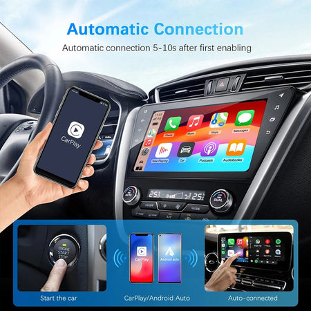 Carplay Android Auto Wireless Adapter for Toyota Mazda Nissan Camry Suzuki Subaru Citroen Audi Mercedes Kia Ford Opel Spotify BT