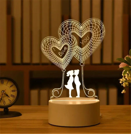 USB Operated 3D Acrylic LED Night Light Festival Birthday Kids Gifts Bedroom Bedside Decor Night Lamp Home Novelty Lighting