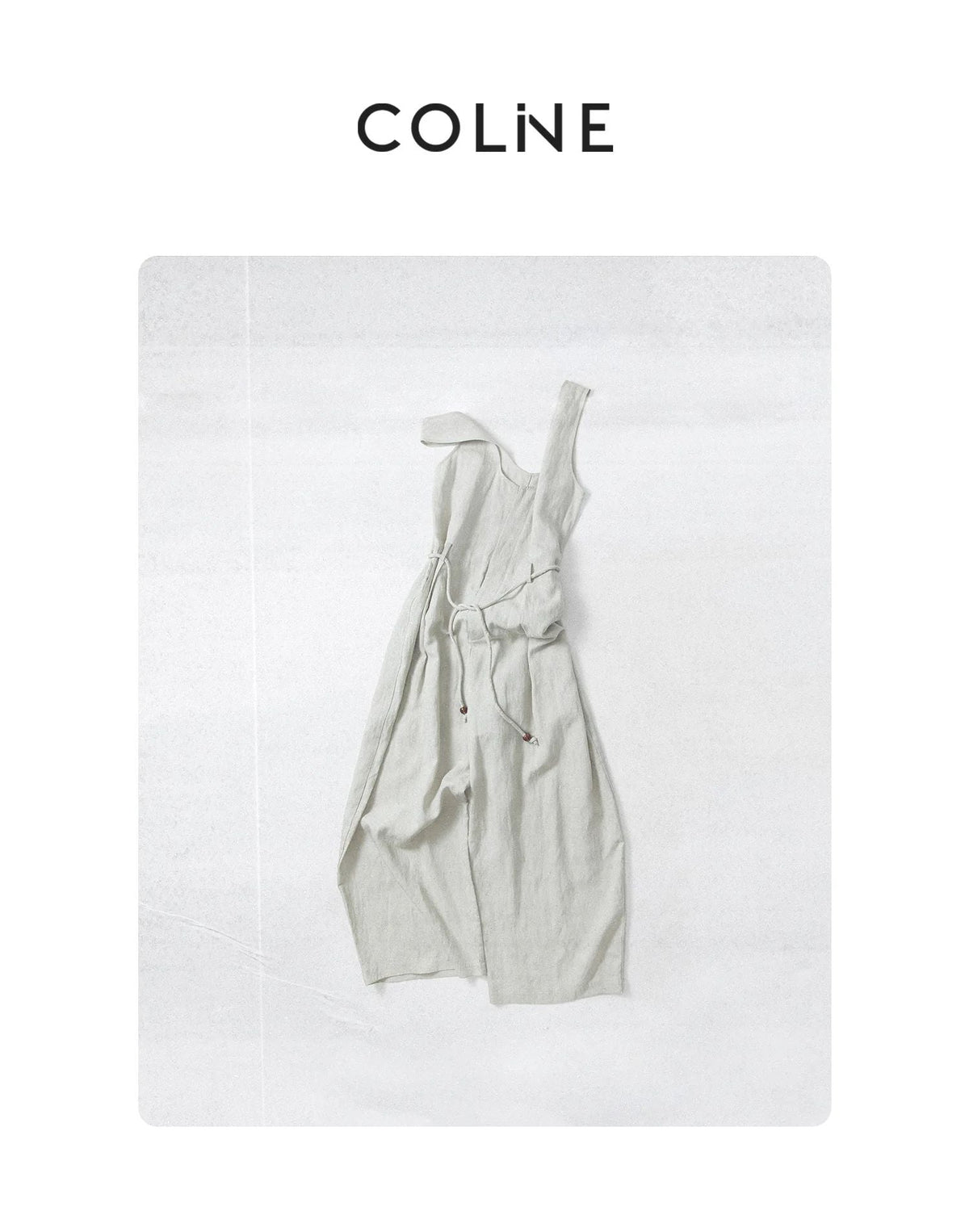 Colne U-Neck Linen Blend Vest And Knife Pleat One-Piece Pants Women's Fashion Design Sensation Tianli Material Long Pants