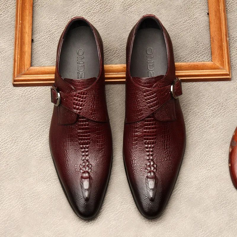 Handmade Mens Wedding Oxford Shoes Black Blue Genuine Leather Flat Dress Shoes Crocodile Pattern Summer Business Formal Loafers