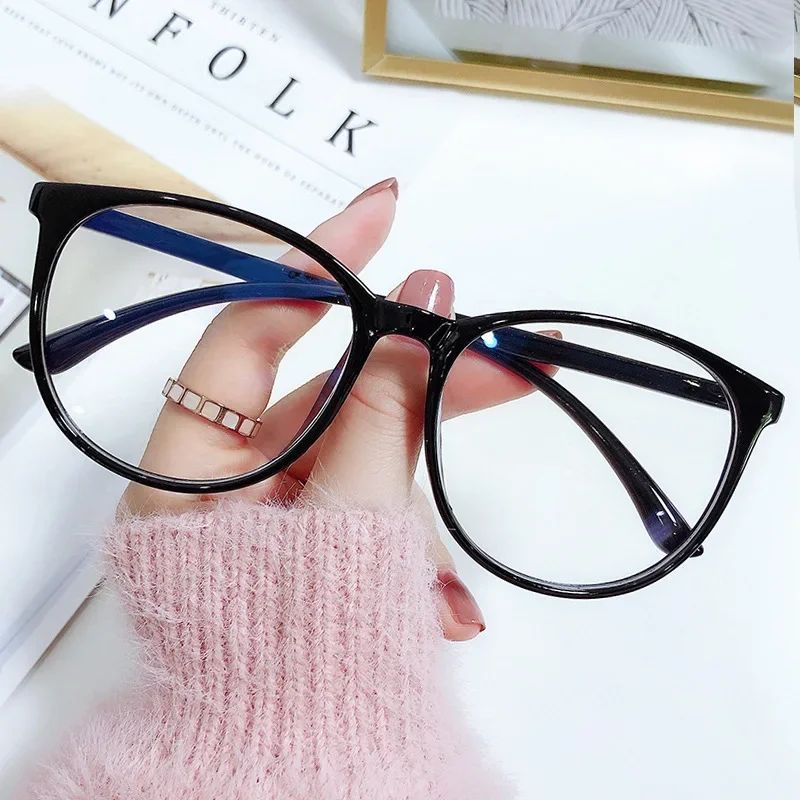 New Big Frame Anti-blue Light Near Sight Glasses Finished Myopia Glasses for Women Men Optical Prescription Eyewear 0 To -6.0