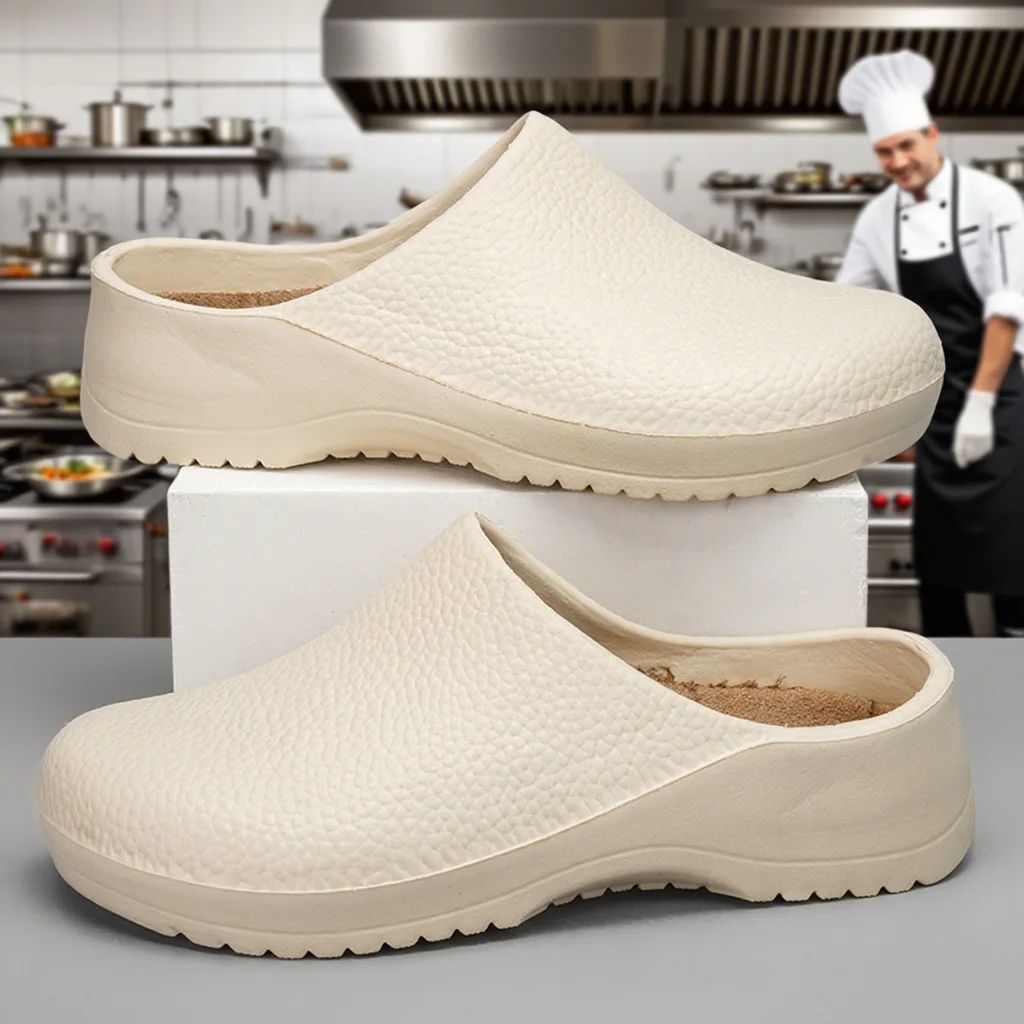 Kitchen Non-slip Oil-resistant Chef‘s Shoes Men's Waterproof Casual Flat Shoes Women's Slippers Couple Plus Size EVA Shoes