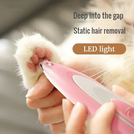 Pet Electric Hair Clipper-Silent Cat/Dog Shaver with Push Scissors, Paw Grooming Tool for Nail & Fur Trimming (Pet Grooming Kit)
