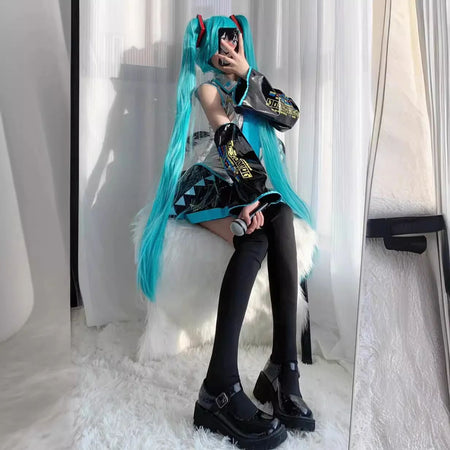 28 Colors Mi Ku Cosplay Wig Long Heat Resistant Synthetic Hair Clip Ponytails Halloween Party Wigs + Wig Cap Snow Mi Ku