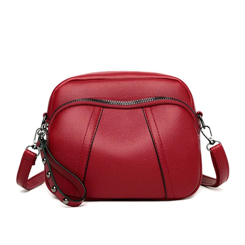 Fashion Soft Leather Crossbody Bags for Women 2025 Casual Female Multi Pocket Messenger Bags Retro Handbags Ladies Shoulder Bags