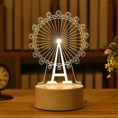 USB Operated 3D Acrylic LED Night Light Festival Birthday Kids Gifts Bedroom Bedside Decor Night Lamp Home Novelty Lighting