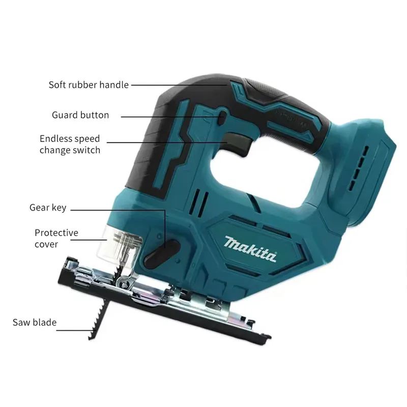 Makita DJV182Z Cordless 18V Lithium Battery Rechargeable Electric Jig Saw Curve Saw Woodworking Cutting Multifunction Saw