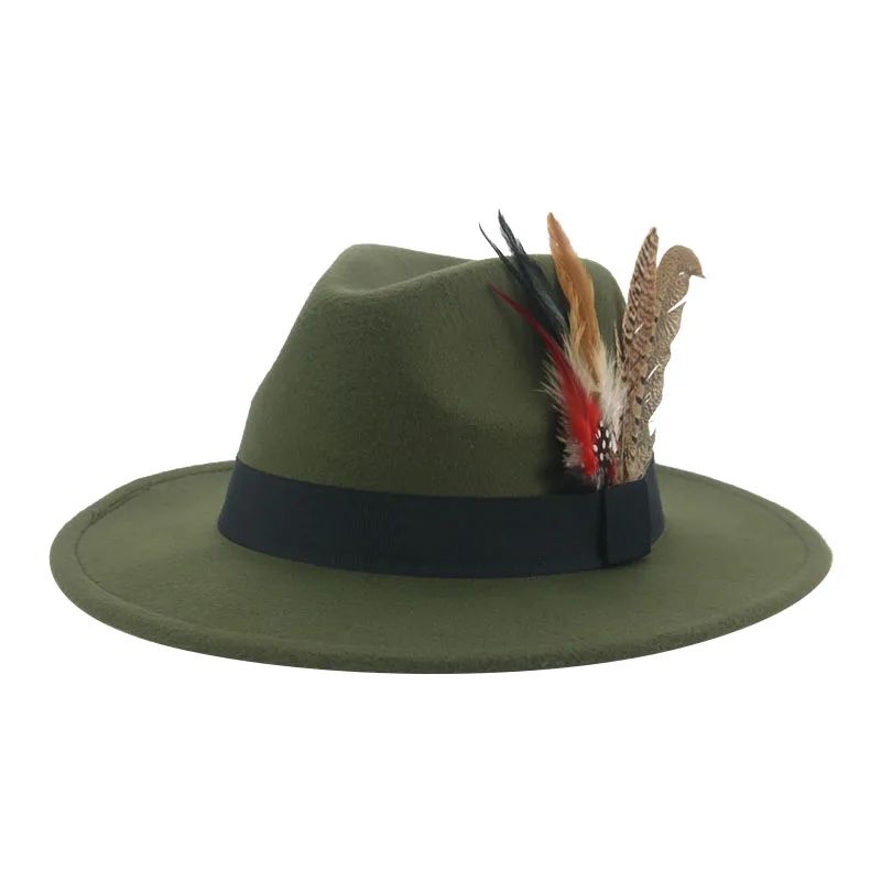 Hat Fedoras Winter Women Hats Men Felt Hat Feather Luxury Fashion Casual Wedding Decorate Men Women Fedora Chapeau Femme Bonnet