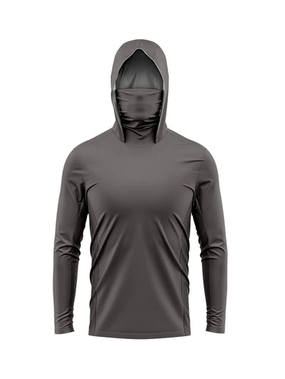 Fishing Hooded Shirts Face Cover Men Long Sleeve Fishing Clothing Breathable Fishing Apparel