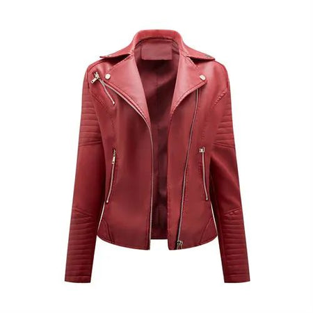 Black Women Faux Leather Jacket Spring Autumn Zipper Casual Pu Coat Female Biker Outerwear Ladies Clothes S-XXXL