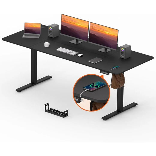 Adjustable Standing Desk, Large 79x31 Inches Standing Desk with Cable Management, Height Adjustable Home Office Computer Desk