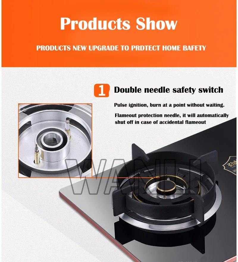 Home Electric Household Embedded Desktop Energy-Saving Induction Cooker Natural Gas Liquefied Gas Stove Double Stove Eye Tempere