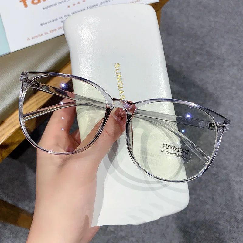 New Big Frame Anti-blue Light Near Sight Glasses Finished Myopia Glasses for Women Men Optical Prescription Eyewear 0 To -6.0