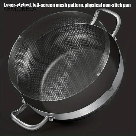304 Stainless Steel 26/28/30cm Frying Pan Food Grade Non Stick Pan Honeycomb Pot Bottom Induction Cooker Gas Stove General Wok