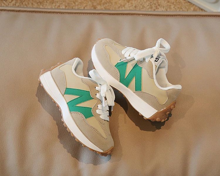 Children's Spring New Leather Upper Sneakers Kids Non-Slip Casual Shoes Boys Girls Soft Sole Students Tennis Toddler Sport Shoes