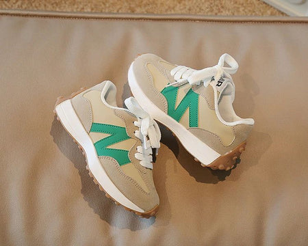 Children's Spring New Leather Upper Sneakers Kids Non-Slip Casual Shoes Boys Girls Soft Sole Students Tennis Toddler Sport Shoes