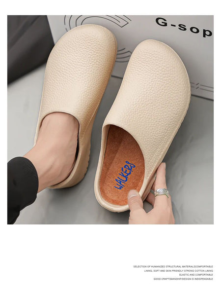 Kitchen Non-slip Oil-resistant Chef‘s Shoes Men's Waterproof Casual Flat Shoes Women's Slippers Couple Plus Size EVA Shoes