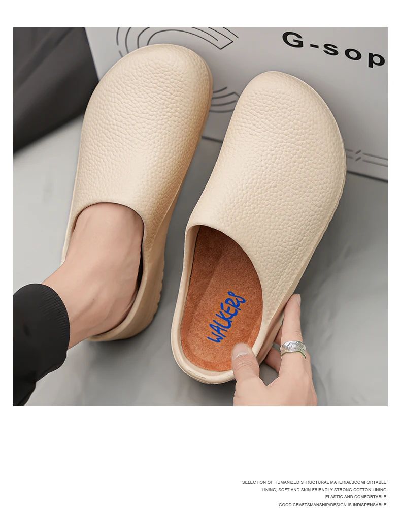 Kitchen Non-slip Oil-resistant Chef‘s Shoes Men's Waterproof Casual Flat Shoes Women's Slippers Couple Plus Size EVA Shoes