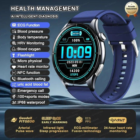 XIAOMI 704505 New ECG+PPG Smartwatch Precise Uric Acid Blood Lipids Pressure Body Analysis Smart Watch Men BT Call NFC Watches