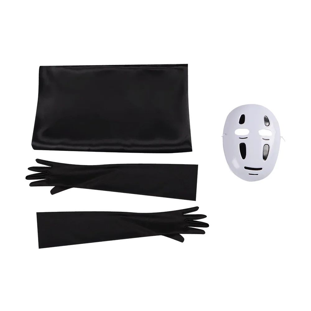 Japanese No Face Man Cosplay Costume Unisex Halloween Anime Carnival Party Adult Clothing Including Ghost Mask Gloves Comic Con