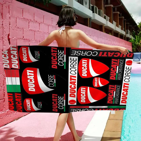 Ducati Motorcycle LOGO Printing Big Microfiber Beach Towels Towel Sand Beach Towels Pool Towel for Travel Swim Pool Yoga