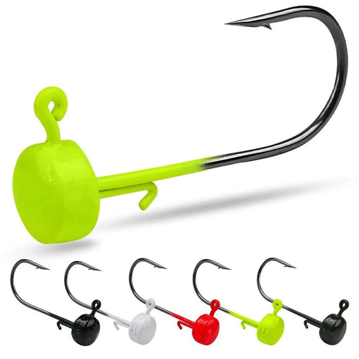 5pcs Fishing Hooks 2.8g 3.5g 4.6g 7g Ned Mushroom Head Jig Sharp Barbed Hook For Soft Worm Lures Jigging Fishing Tools